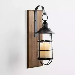 Black Metal Caged Wall Sconce