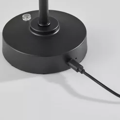 Black Metal Cone Shade Cordless Table Lamp