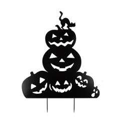 Black Metal Jack O Lantern Halloween Yard Stake
