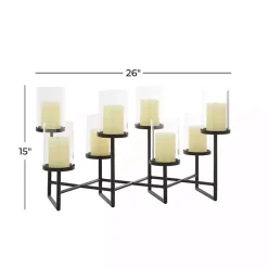 Black Metal Multi Level Candelabra Runner