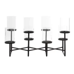 Black Metal Multi Level Candelabra Runner