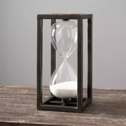 Black Metal Rectangle Hourglass, 12 in.