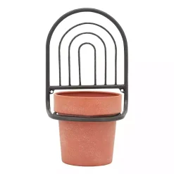 Black Metal Terracotta Arch Wall Planter, 11 in.