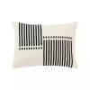 Black Offset Colorblock Stripe Throw Pillow