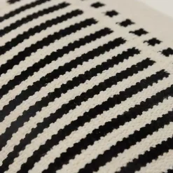 Black Offset Colorblock Stripe Throw Pillow