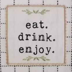 Black Plaid Eat Drink Enjoy 4-pc. Dish Towel Set