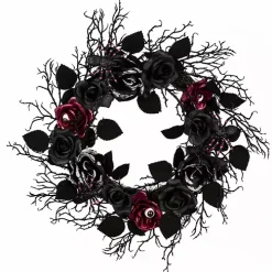 Black Rose Halloween Wreath