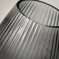 Black Round Ribbed Glass Vase