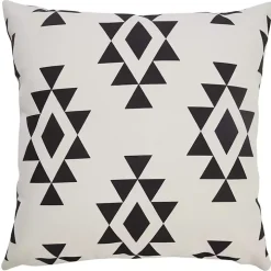 Black Southwestern Geometric Outdoor Pillow