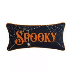 Black Spooky Spider Web Lumbar Pillow