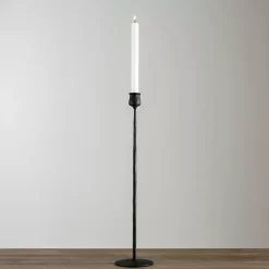 Black Textured Taper Candle Holder, 24 in.