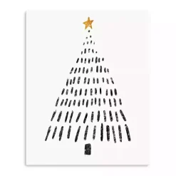 Black Watercolor Christmas Tree Canvas Art Print