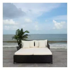 Black Wicker Outdoor Daybed