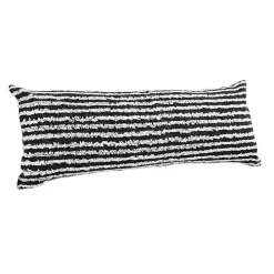 Black Wispy Ways Tufted Stripe Lumbar Pillow