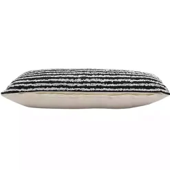Black Wispy Ways Tufted Stripe Lumbar Pillow