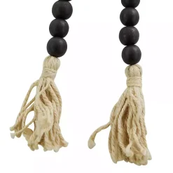 Black Wood Beaded Tassel Garland
