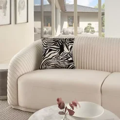 Black Zebra Jacquard Pillow