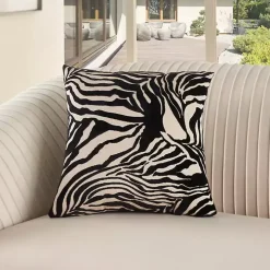 Black Zebra Jacquard Pillow