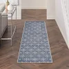 Blue & Ivory Quatrefoil Indoor/Outdoor Runner