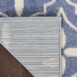 Blue & Ivory Quatrefoil Indoor/Outdoor Runner