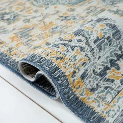 Blue & Orange Medallion Reversible Area Rug, 8x10