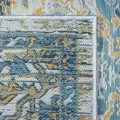 Blue & Orange Medallion Reversible Area Rug, 8x10