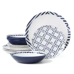 Blue & White Harbour 12-pc. Dinnerware Set