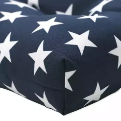 Blue & White Stars Outdoor Seat Cushions, Set of 2