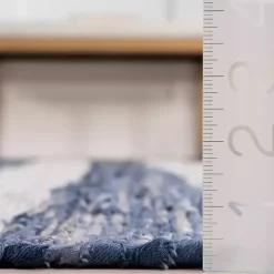 Blue & White Striped Indoor/Outdoor Rug, 6x9