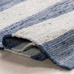 Blue & White Striped Indoor/Outdoor Rug, 6x9