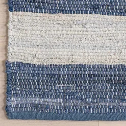 Blue & White Striped Indoor/Outdoor Rug, 5x8