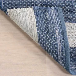 Blue & White Striped Indoor/Outdoor Rug, 6x9