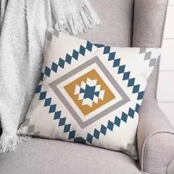 Blue & Yellow Southwest Indoor/Outdoor Pillow