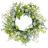 Blue and Green Flowering Easter Eggs Wreath