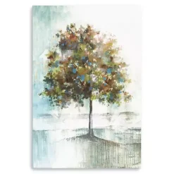 Blue and Green Solo Tree Giclee Canvas Art Print