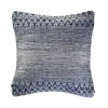 Blue and Ivory Textured Wavy Accent Pillow
