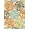Blue and Orange Circles Outdoor Area Rug, 5x7