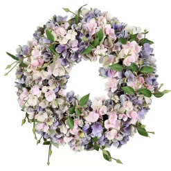 Blue and Pink Hydrangea Wreath, 18 in.