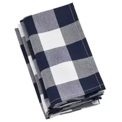 Blue and White Buffalo Check Napkins, Set of 4