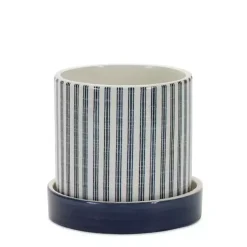 Blue and White Coastal Planters, Set of 2