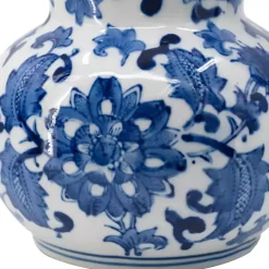 Blue and White Floral Ceramic Pitcher