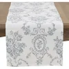 Blue and White Floral Table Runner, 90 in.