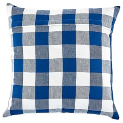 Blue and White Gingham Pillow Covers, Set of 4