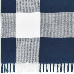 Blue and White Plaid Organic Cotton Throw
