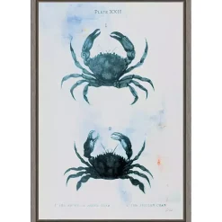 Blue Bay Crabs Framed Canvas Art Print