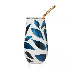 Blue Bay Leaf Insulated Wine Tumbler