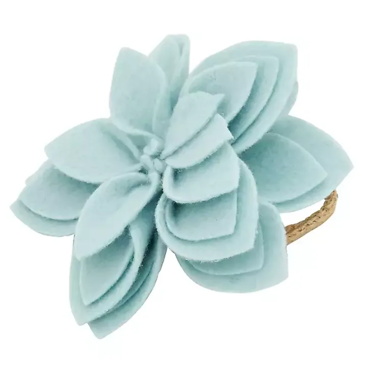Blue Blossom Napkin Rings, Set of 4
