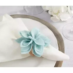 Blue Blossom Napkin Rings, Set of 4