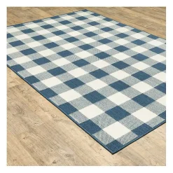 Blue Buffalo Check Outdoor Accent Rug, 2x3