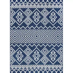 Blue Cassie Global Outdoor Area Rug, 5x8